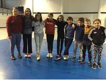 Nos élèves du Badminton de gauche à droite : 
Léa, Estellia, Emma, Léonore, Alaïs, Stanislas, Thomas, Valentin et Alaïs.(
absents : Olan et Hugo)